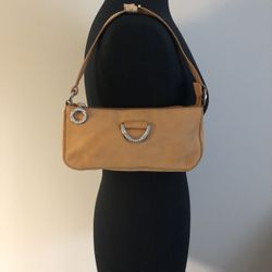 Vintage Y2K Hype Acorn Tan Nubuck Leather Rhinestone Small Shoulder Bag