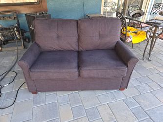 Gray Fabric Sofa with Pull-Out Bed