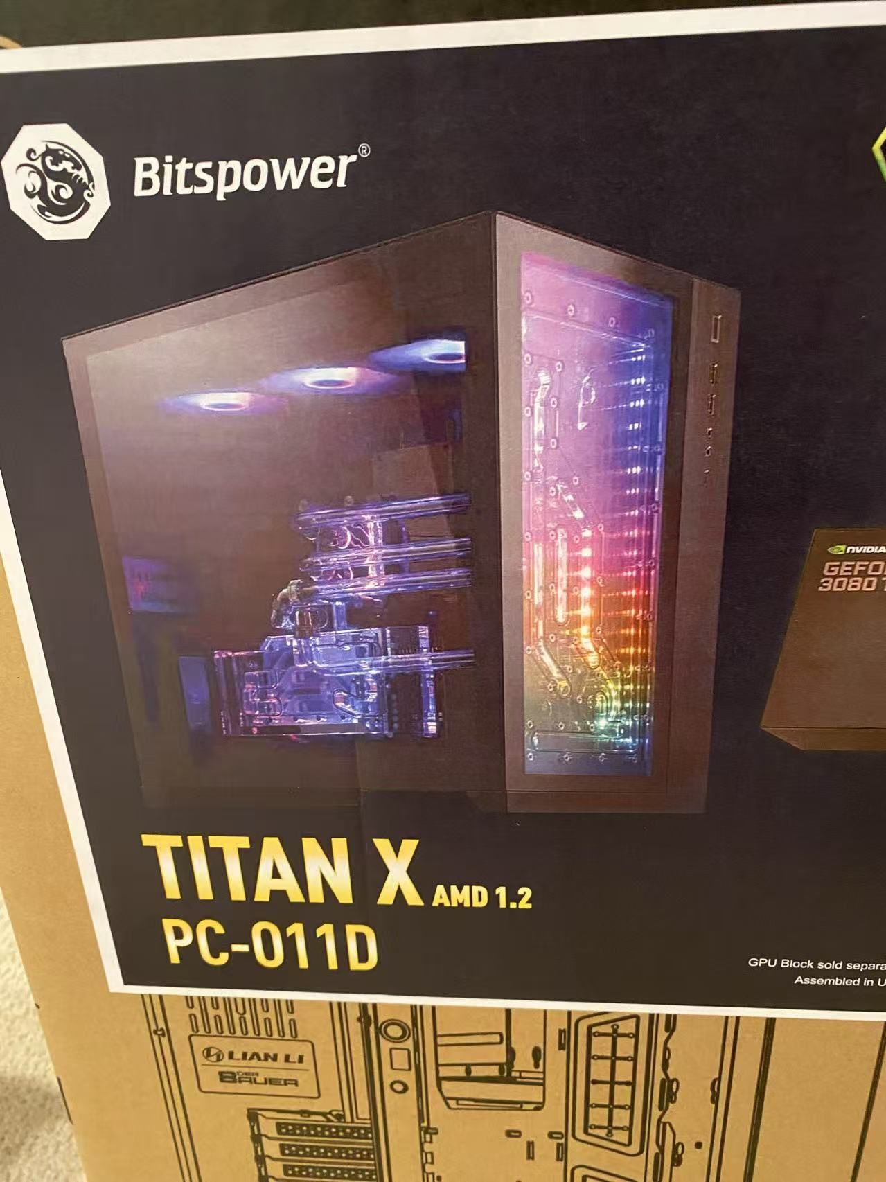 bitspower titan X AMD 1.2 (entire custom water cooling case, with accessories)