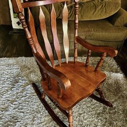 Beautiful Wood Vintage Rocking Chair  Great Gift For Mothers Day💐