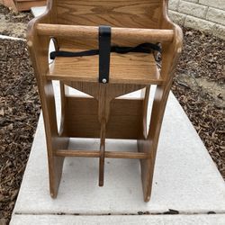 High Chair- Amish Made- Solid Oak 