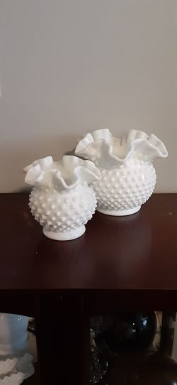 Fenton pair of rosebowls