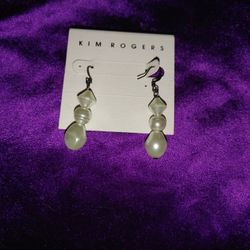 Pearl (Simulated) Dangle Pierced Earrings