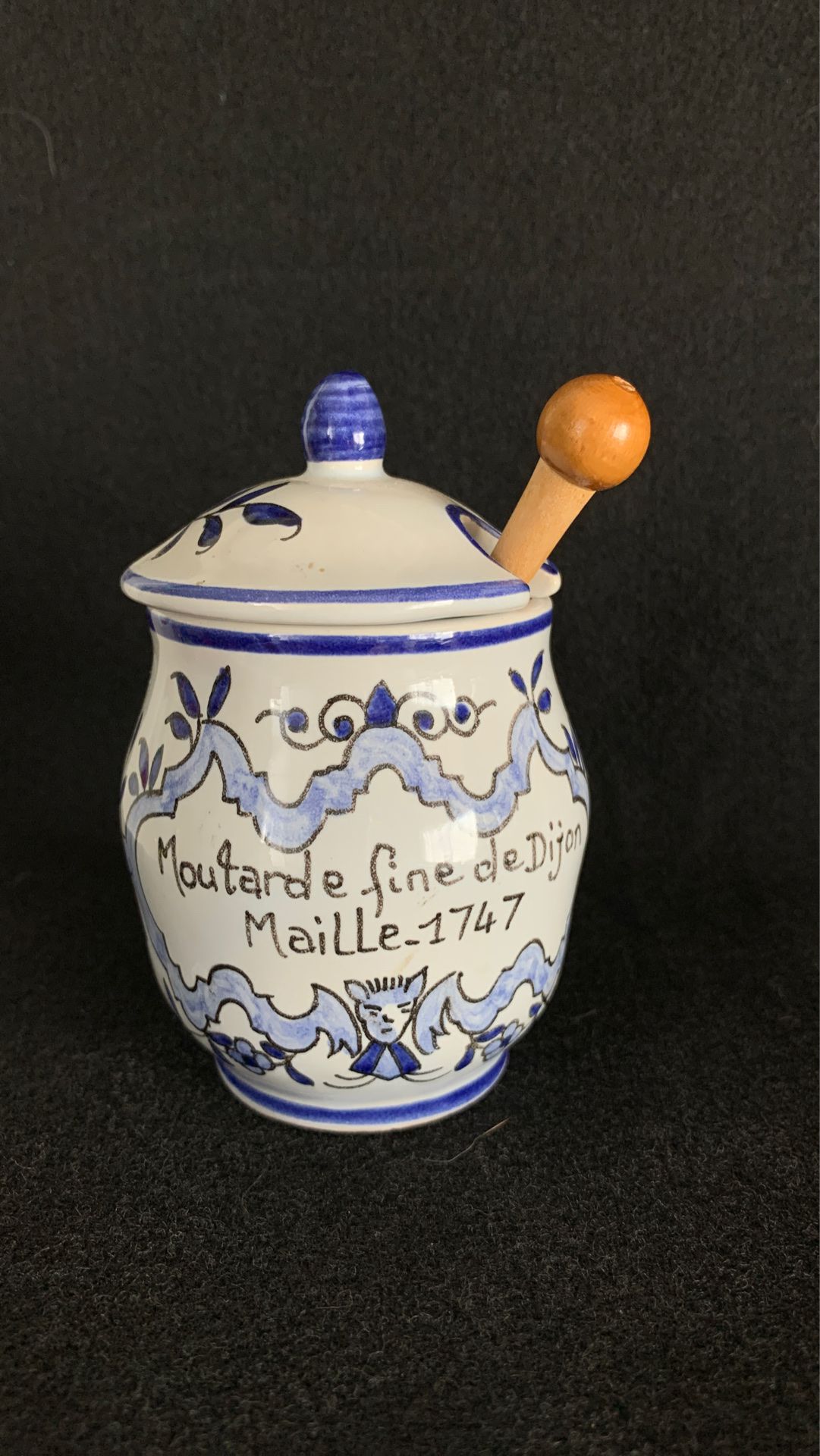 Mustard Jar with wooden spoon - Made in France