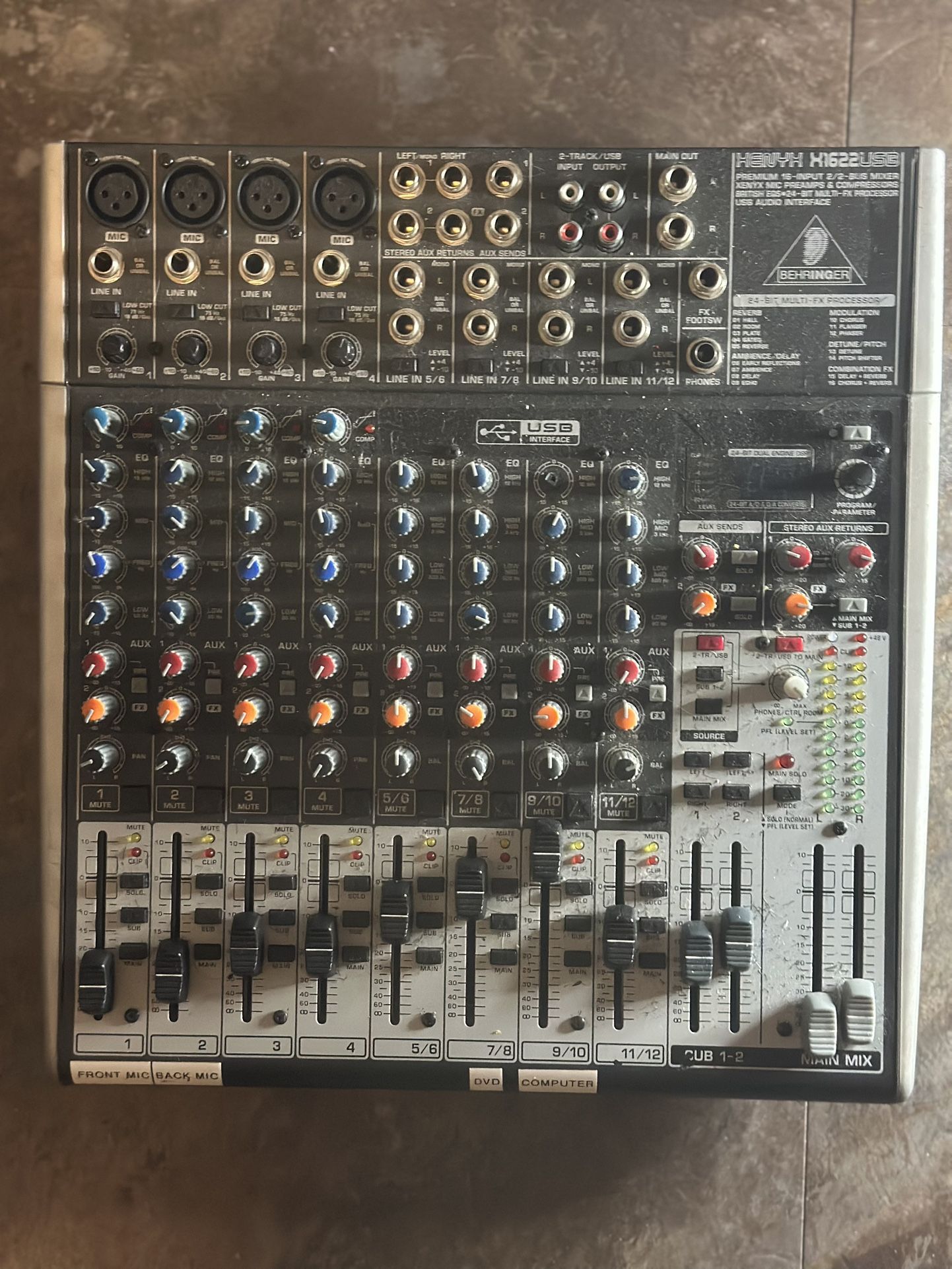 Audio Interface USB Mixer 24 Bit 16 Input