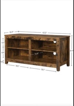 Soporte de TV para televisores de hasta 65 pulgadas, centro de entretenimiento, con estantes ajustables para sala de estar, dormitorio, color marrón r