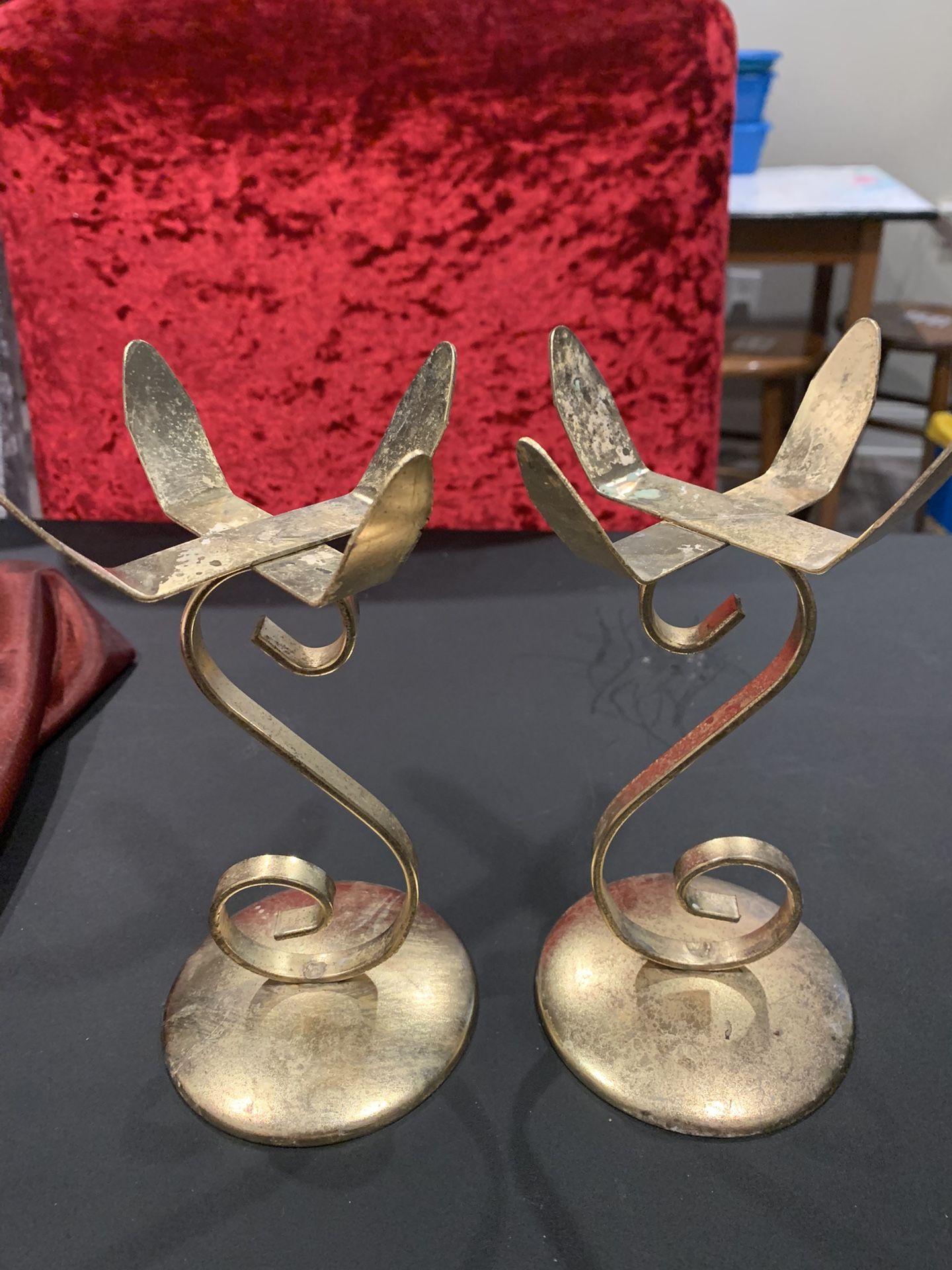 SOLID BRASS CANDLE HOLDER SET