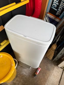 White Step Trash Can