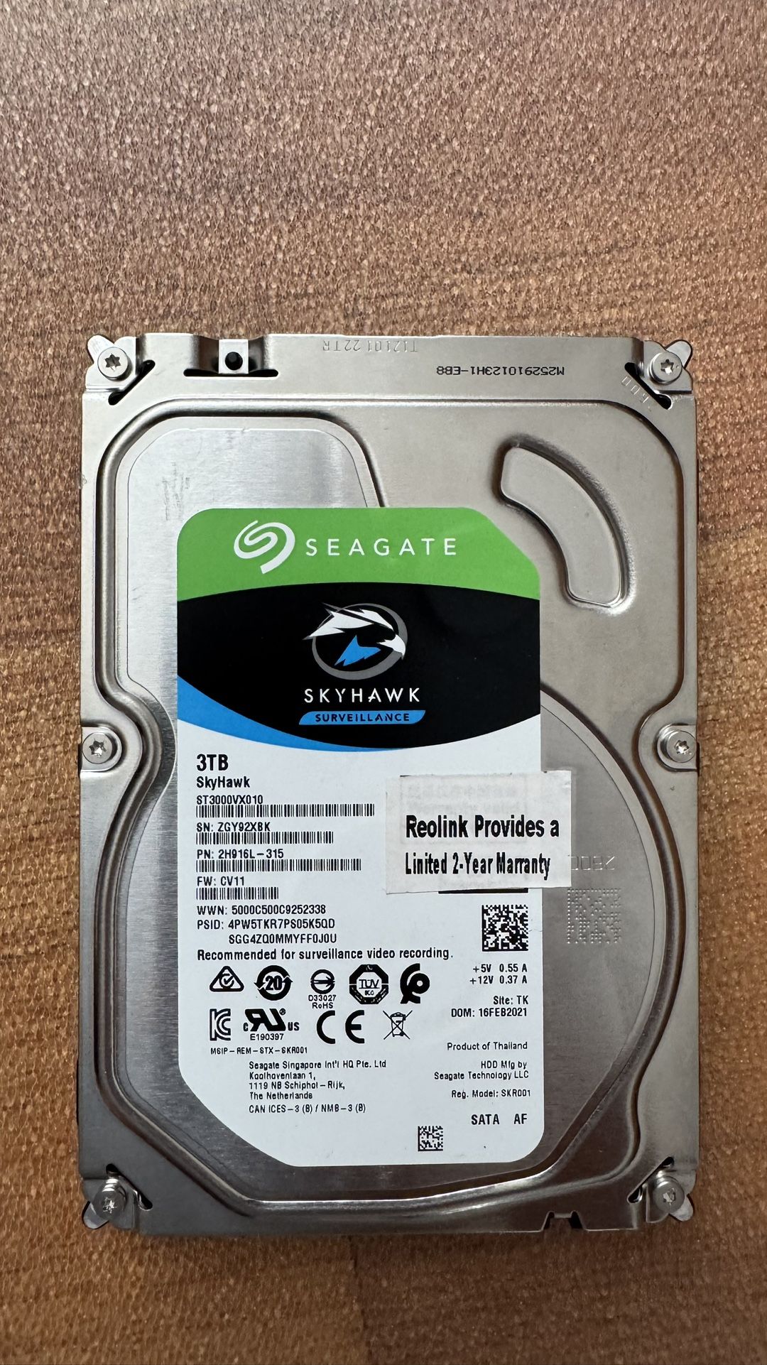 Seagate Skyhawk ST3000VX010 3TB 3.5" SATA Surveillance Hard Drive