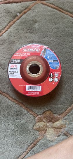 Diablo 10 pack metal cut off discs