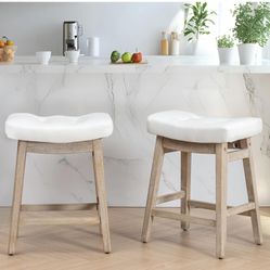 Set of 2 bar stools for kitchen, counter height
