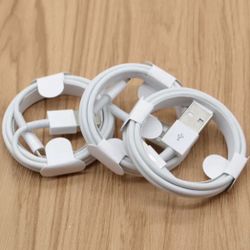 3 Charger Cables Cords For iPhone 5 6 7 8 X 11 12 13 14 Pro Max - charging cables 3 FT Long Chargers