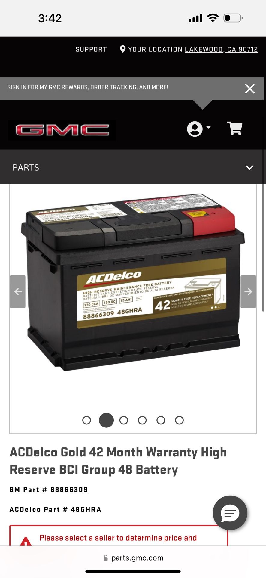 ACDelco Gold 48GHRA Car Battery