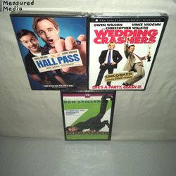 3 DVD SEALED NEW NWT Hall Pass / Wedding Crashers / Zoolander Owen Wilson Bundle