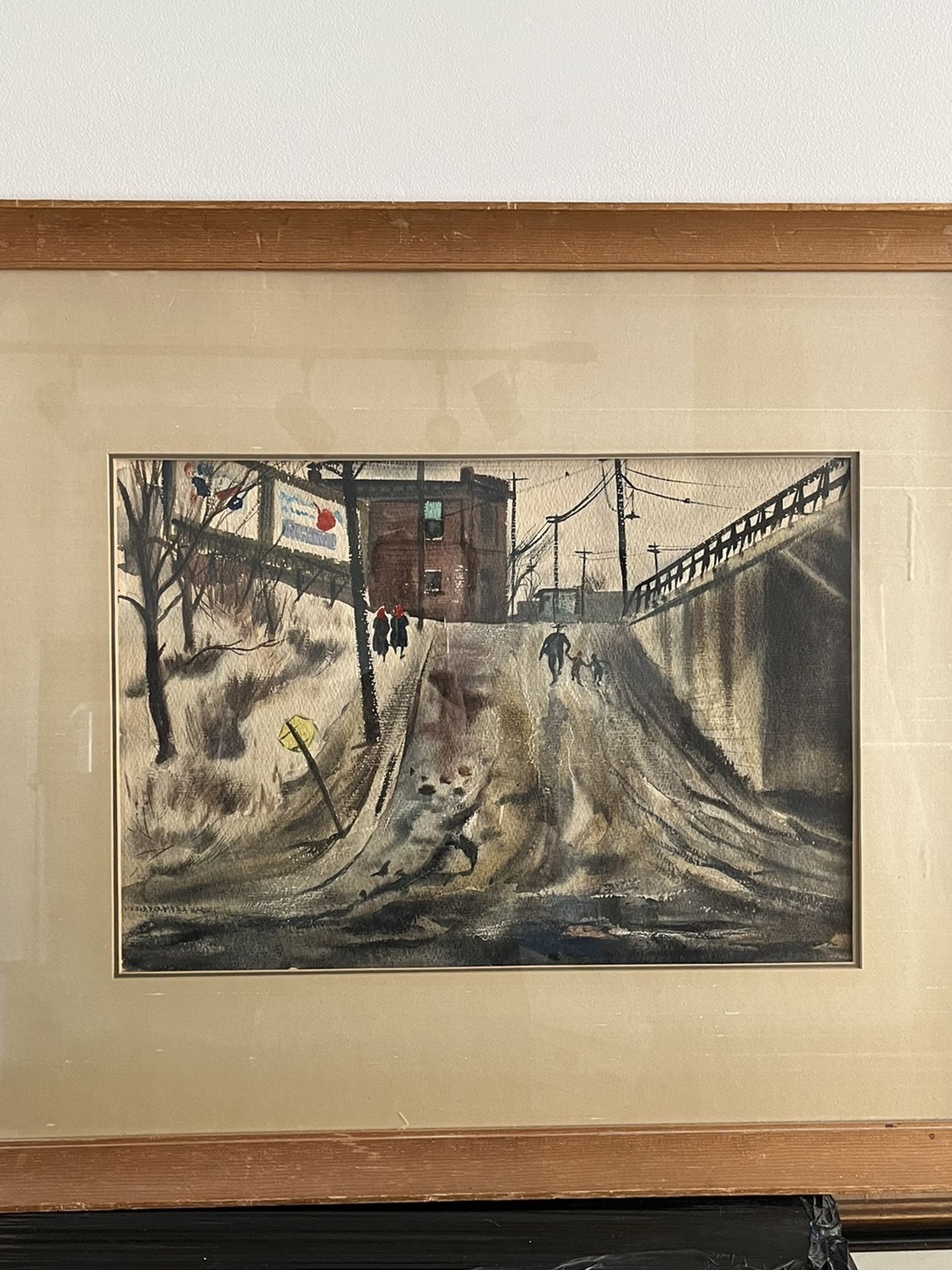 “ The Cold Twins,” Watercolor, By Listed Artist, James Vance (Circa 1919 To 2007) Totalism, Ashcan School