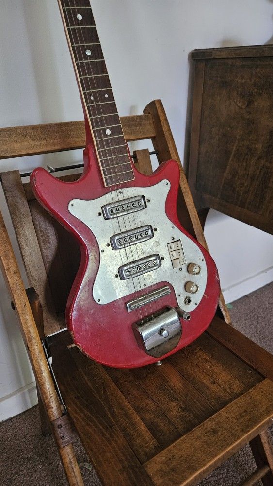 1960s Kingston Electric Guitar Vintage RED