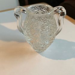 2" Crystal Urn Vase, Daisy and Button Clear, by: SMITH GLASS