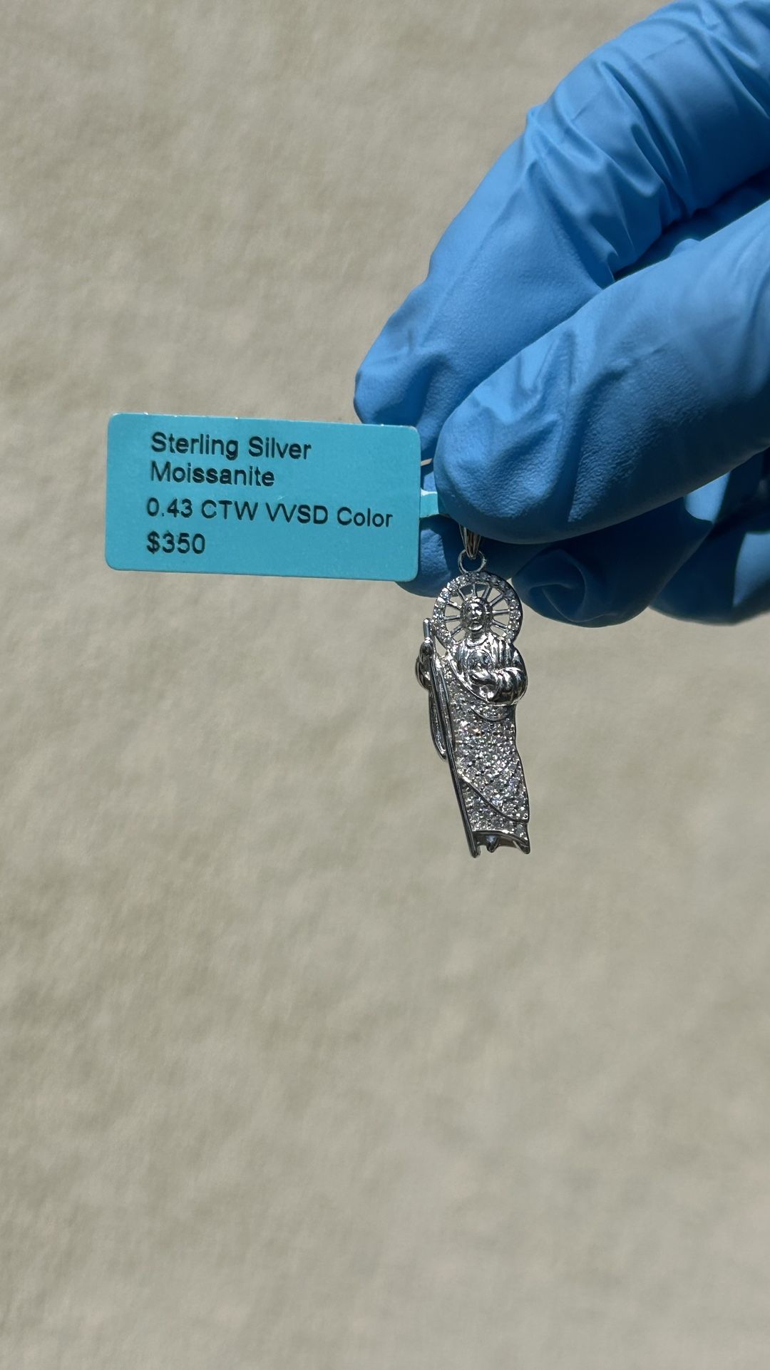 Moissanite Saint Jew Pendant