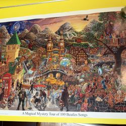 A Magical Mystery Tour Of 100 Beatles Songs Poster Psychedelic Tom Masse