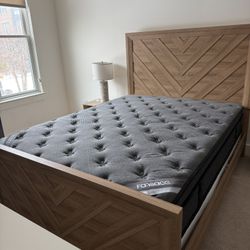 Bobs Furniture Calvin Brown Queen Bed 