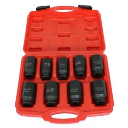 1/2" Drive Deep Impact Socket Set - Metric Axle Hub Nut Sockets 29-38mm 9Pcs