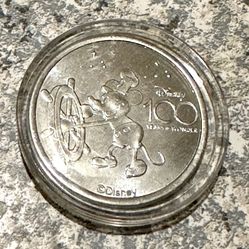 Disney 100 Years of Wonder Collectible Medallion - Steamboat Willie Coin Case
