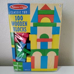Melissa & Doug 100 Wooden Blocks Learning Toy