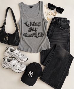 Fifth + Sun Living My Best Life Tank Top Women’s L $8