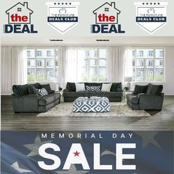 AMERICAN MADE SOFA SET: MEMORIAL PRICE-TAGS 