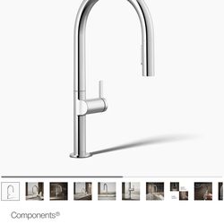 Touchless pull-down kitchen sink faucet with two-function sprayhead