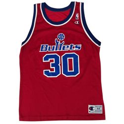 Vintage Washington Bullets Rasheed Wallace Jersey Mens Medium M Red #30 1990s