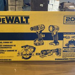 NEW! DEWALT 20V MAX 4-Tool Combo Kit (DCKSS400D1M1)
