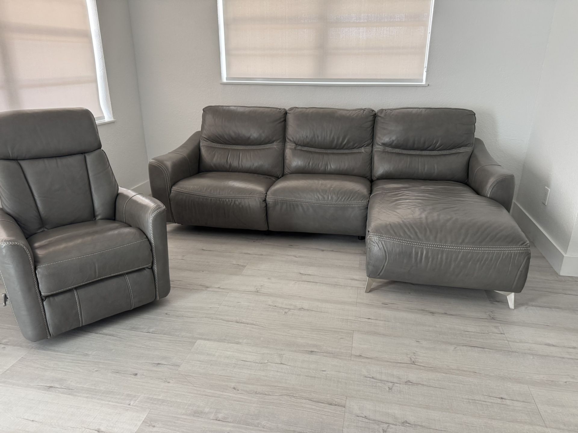 Gray Leather Couch