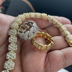 Moissanite diamond bracelet and rings $500 