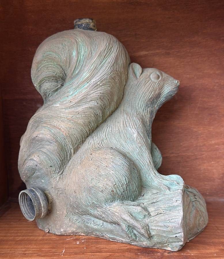 Vintage Rainbird Squirrel Statue Lawn Garden Water Sprinkler Decor