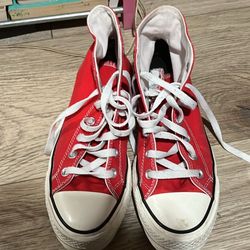 Custom Red Platform Converse