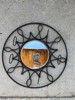 Round Mirror With Candle Holder