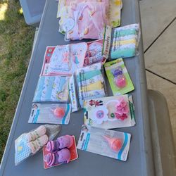 Mixed Lot Of New Baby Items Blankets Towels