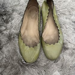 Chloe Lauren Ballet Flats dress scalloped shoes ballerina slides slip ons y2k