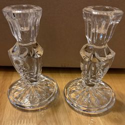 Heavy Glass Candle Holders Used