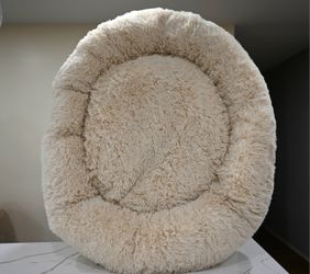XL 40 Inch Shaggy Donut Calming Pet Bed With Removable Cover