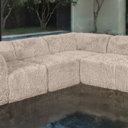 Brand New Taupe Plush Modular Design Compressed Foam Sectional Sofa 