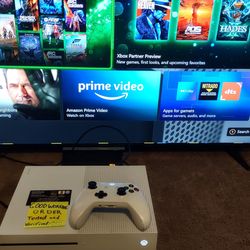 Clean Xbox One S, Controller + Game
