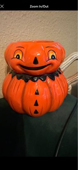 Ceramic Halloween Pumpkin Stack Candy Bowl