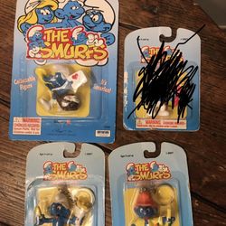 Smurfs VTG 90’s (1995 & 1996) Schleich Toy Keychain Lot Of 3