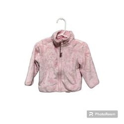 Children Place misty pink furry hood  fleece zipper Jacket Hoodie Girl Baby 12-18 M/M