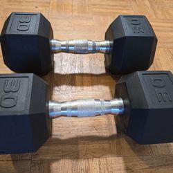 Cap Barbell Rubber Coated Hex Dumbbell Set - 30 lbs