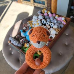 Organic Crocheted Fox Rattle