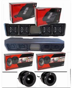 NEW FULL BASS AND VOICE PACKAGE KICKER AUDIO CUSTOM BOX INSTALLED CHEVY SILVERADO GMC SIERRA CREW