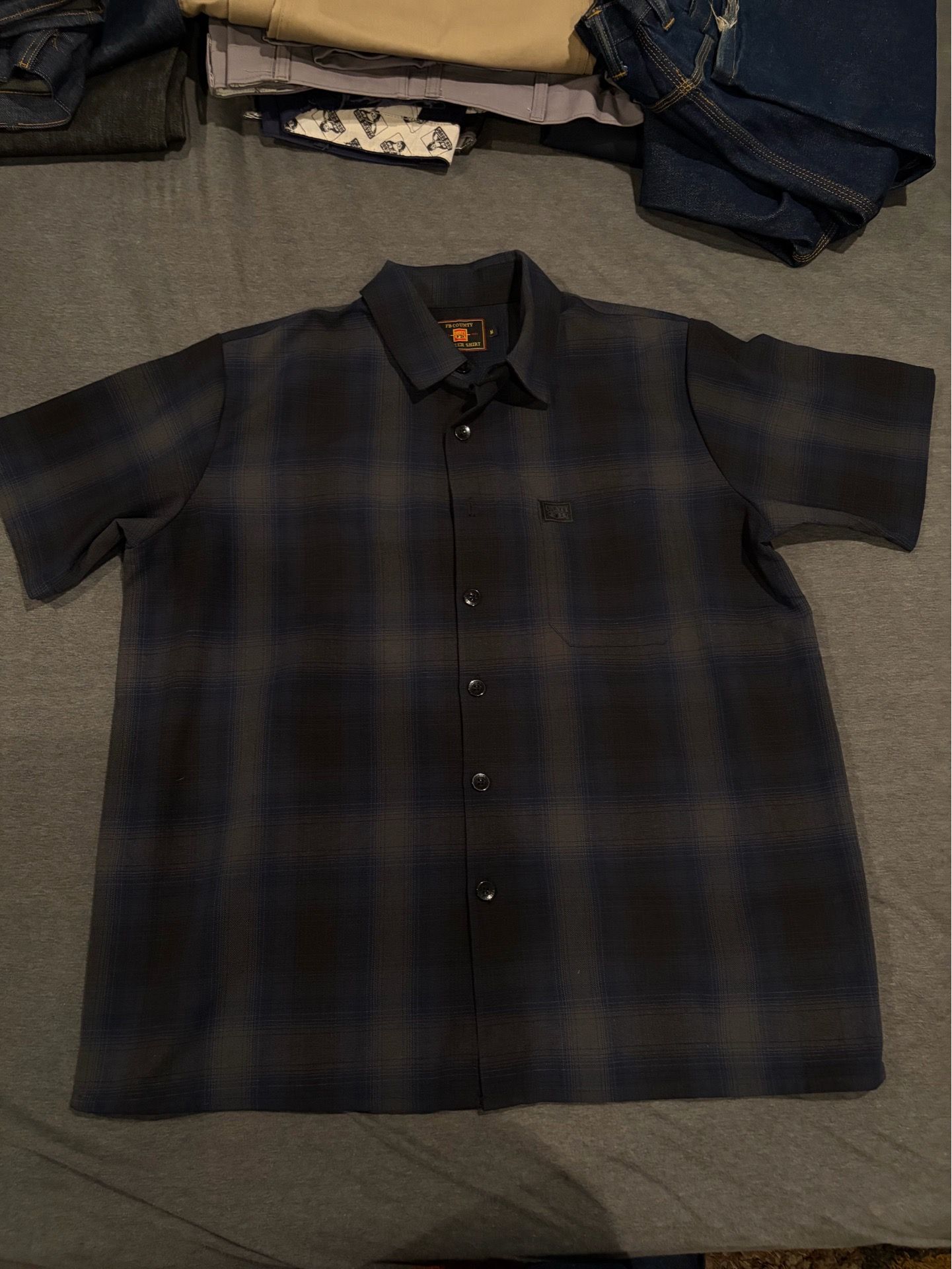 Navy FB county button up